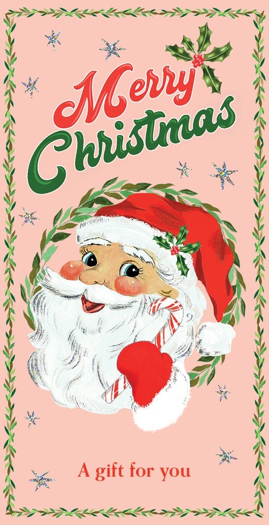 Julekort Pengelomme Santa