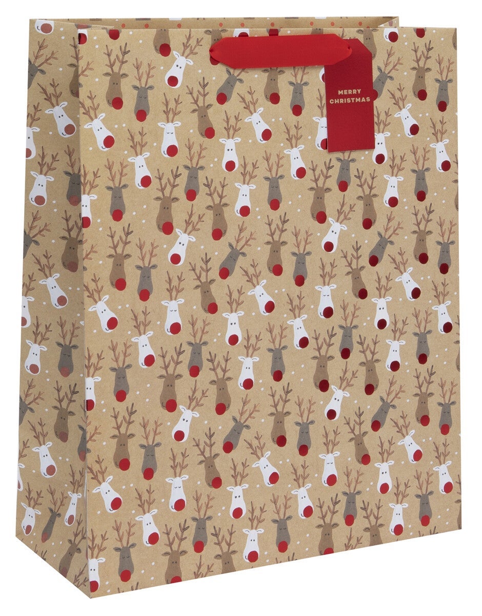 Gavepose Shopper Kraft Reindeer Selfie