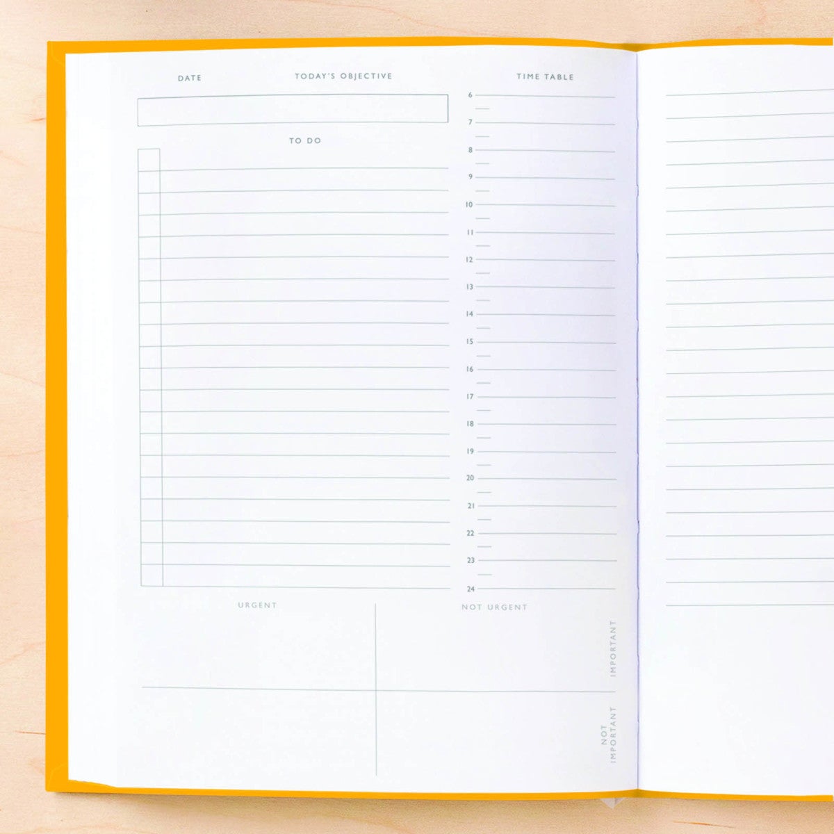 Daily Planner Neon Amber Linen udatert