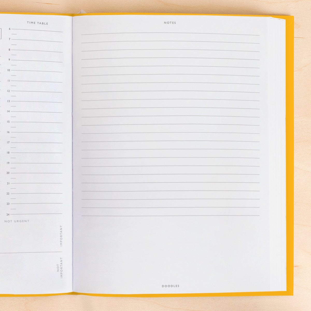 Daily Planner Neon Amber Linen udatert