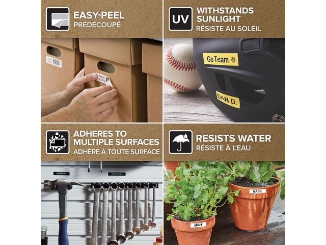 Tape Dymo D1 9mm x 7m sort/hvit