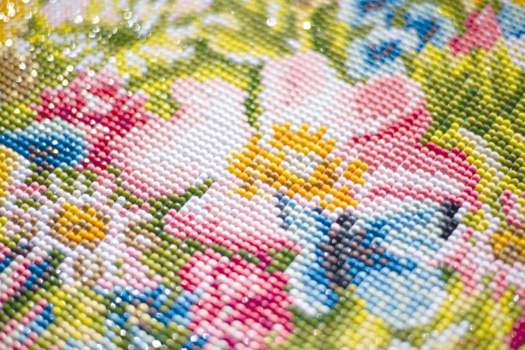 Hobbysett Diamond painting Et hjerte av blomster