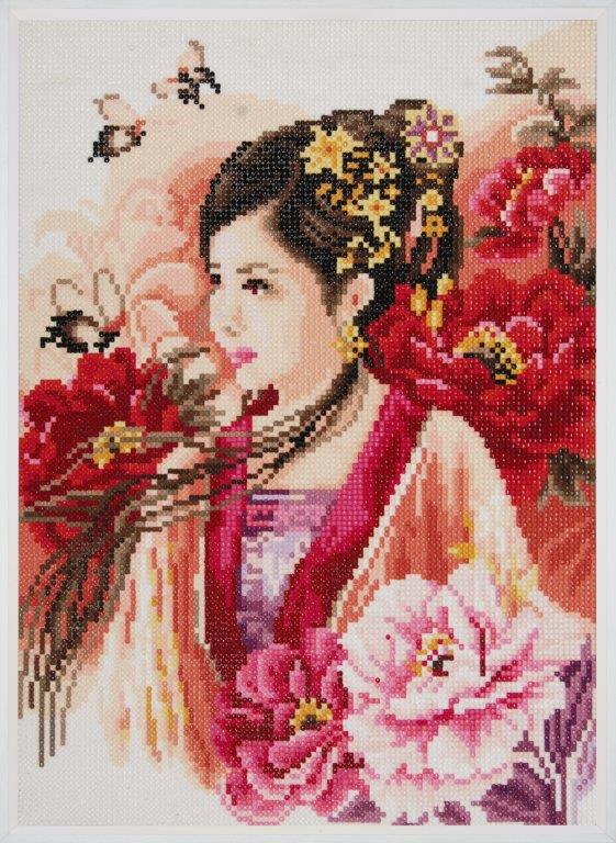 Hobbysett Diamond painting Dame i rosa