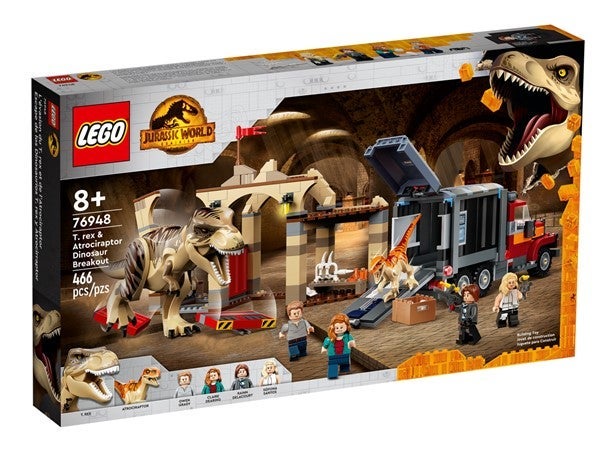 Lego T.rex og Atrociraptor på rømmen 76948