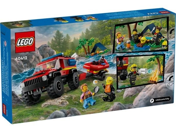 Lego Firehjulsdrevet brannbil m/redningsbåt 60412