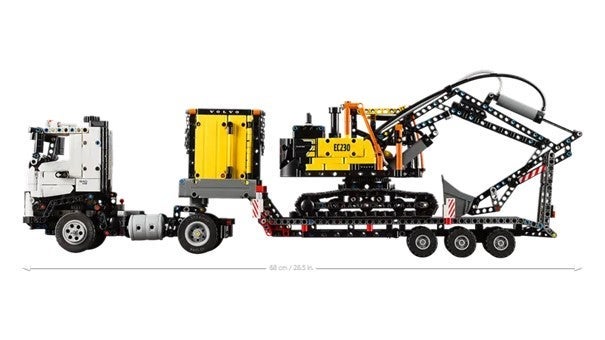 Lego Volvo FMX-trailer & EC230 elgravemaskin 42175
