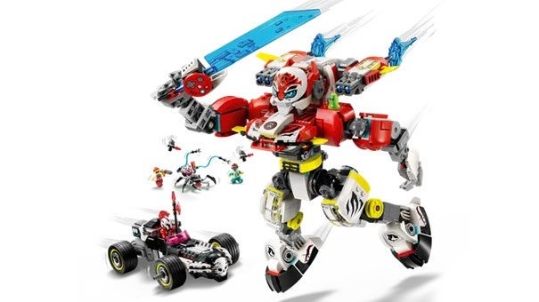 Lego Coopers tigerrobot og Zeros hotrod 71497