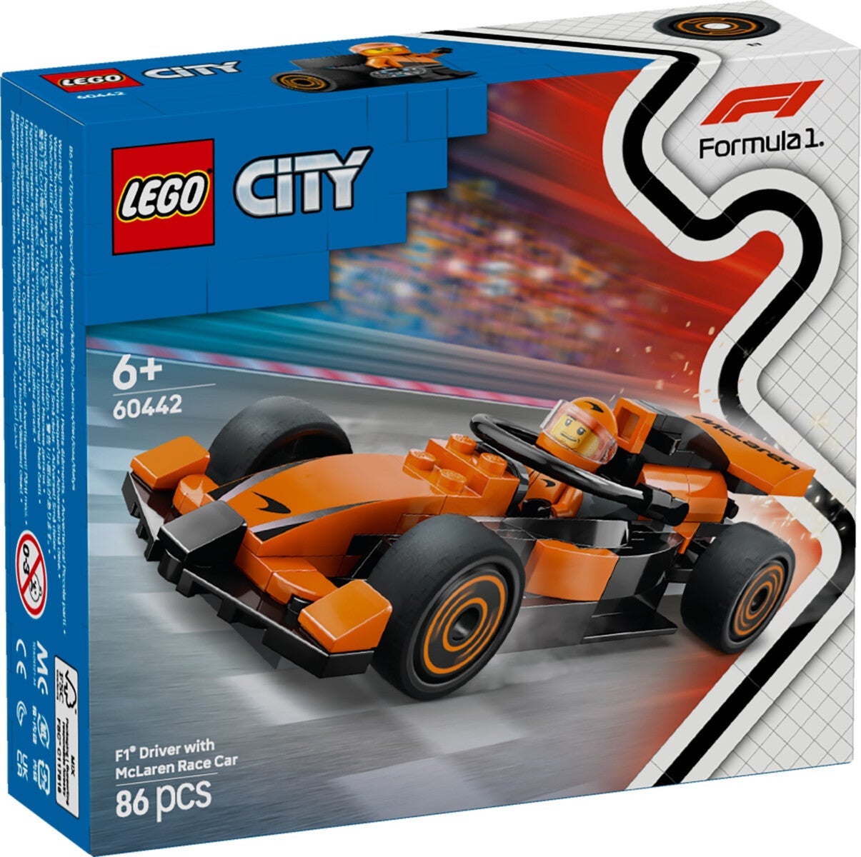 Lego F1-fører med McLaren-racerbil 60442