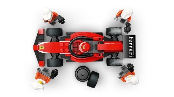 Lego F1-depotstopp og -team med Ferrari-bil 60443