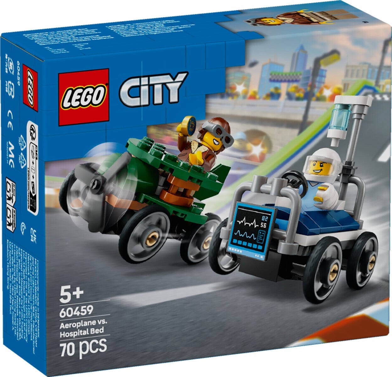 Lego Racerbilpakke flybil mot sykesengbil 60459