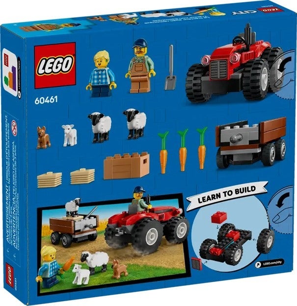 Lego Sett med rød traktor, henger og sau 60461
