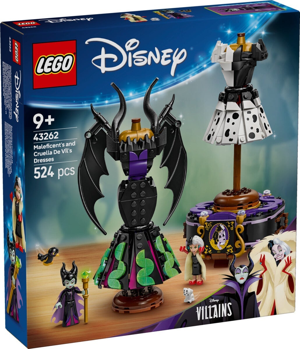 Lego Maleficents og Cruella De Vils kjoler 43262