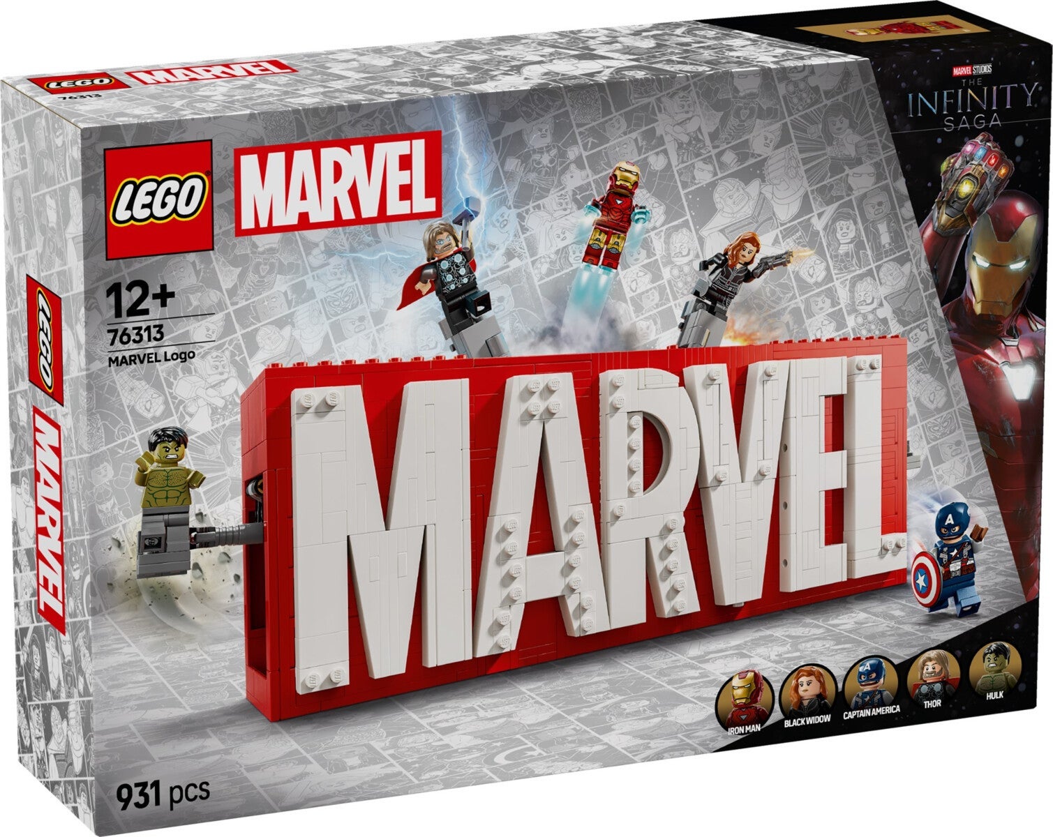 Lego MARVEL logo og minifigurer 76313