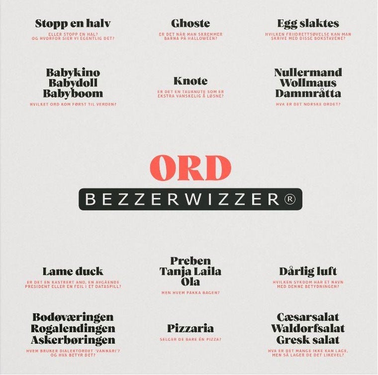 Spill Bezzerwizzer Ord No