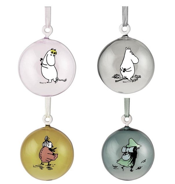 Dekorasjonskule Mummi i glass 4 pk