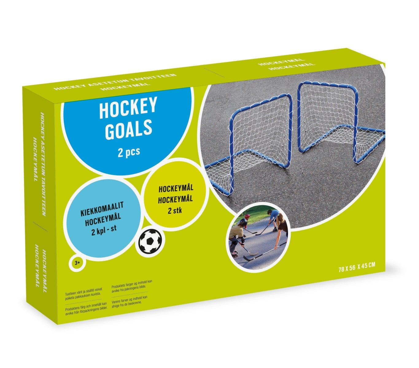 Fotball/Hockeymål 2 stk 78x56x45 cm