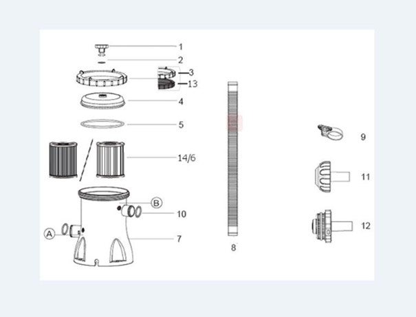 Basseng m/pumpe 244 x 61cm Bestway