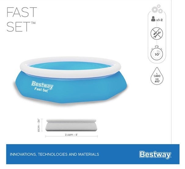Basseng m/pumpe 244 x 61cm Bestway