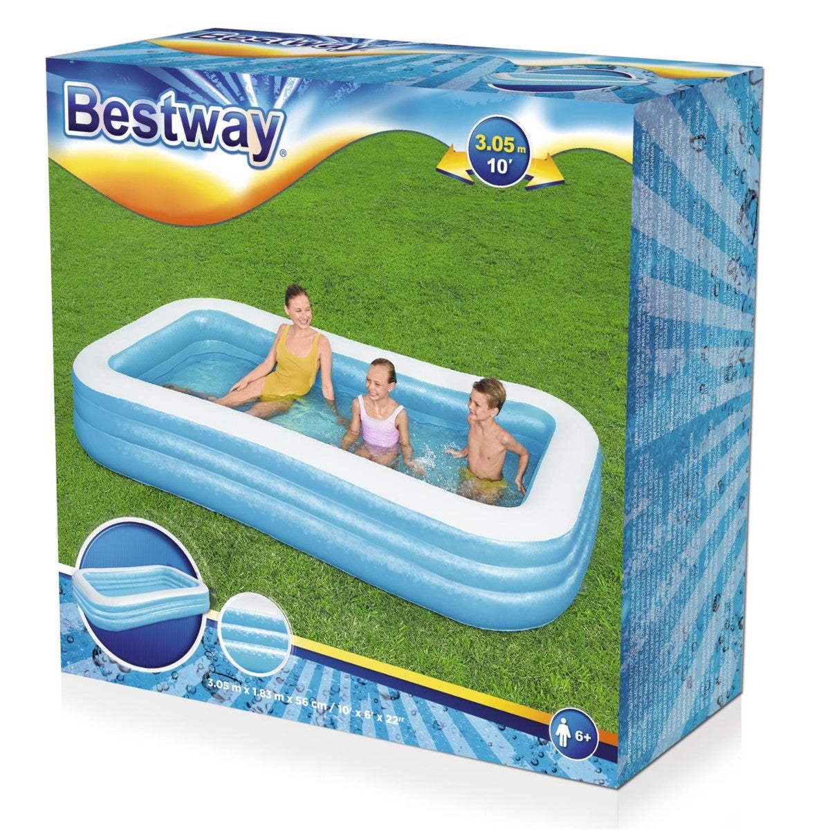 Basseng Rektangulært 305 x 183 x 56cm Bestway