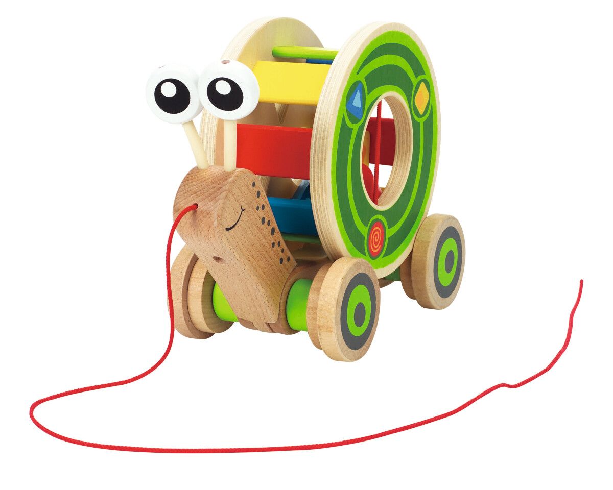 Hape walk-a-long snail