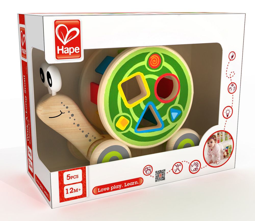 Hape walk-a-long snail