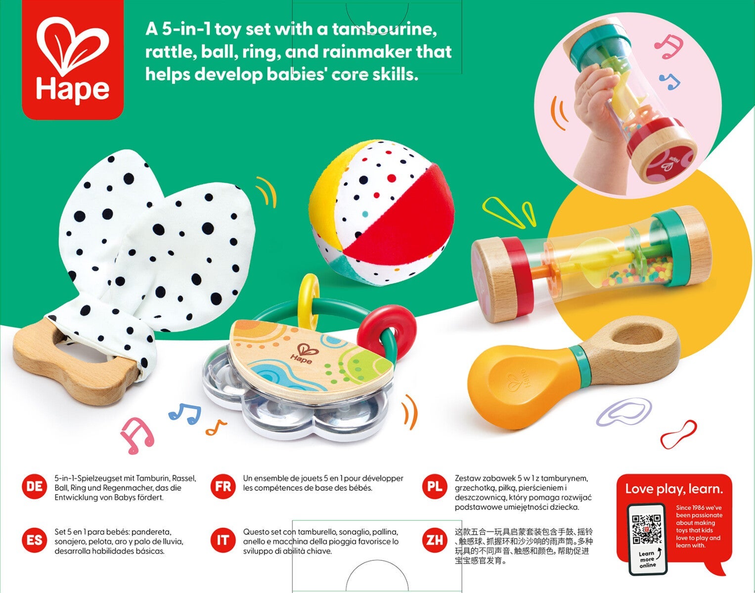 Leke Hape 5 In 1 Baby Sensory Set