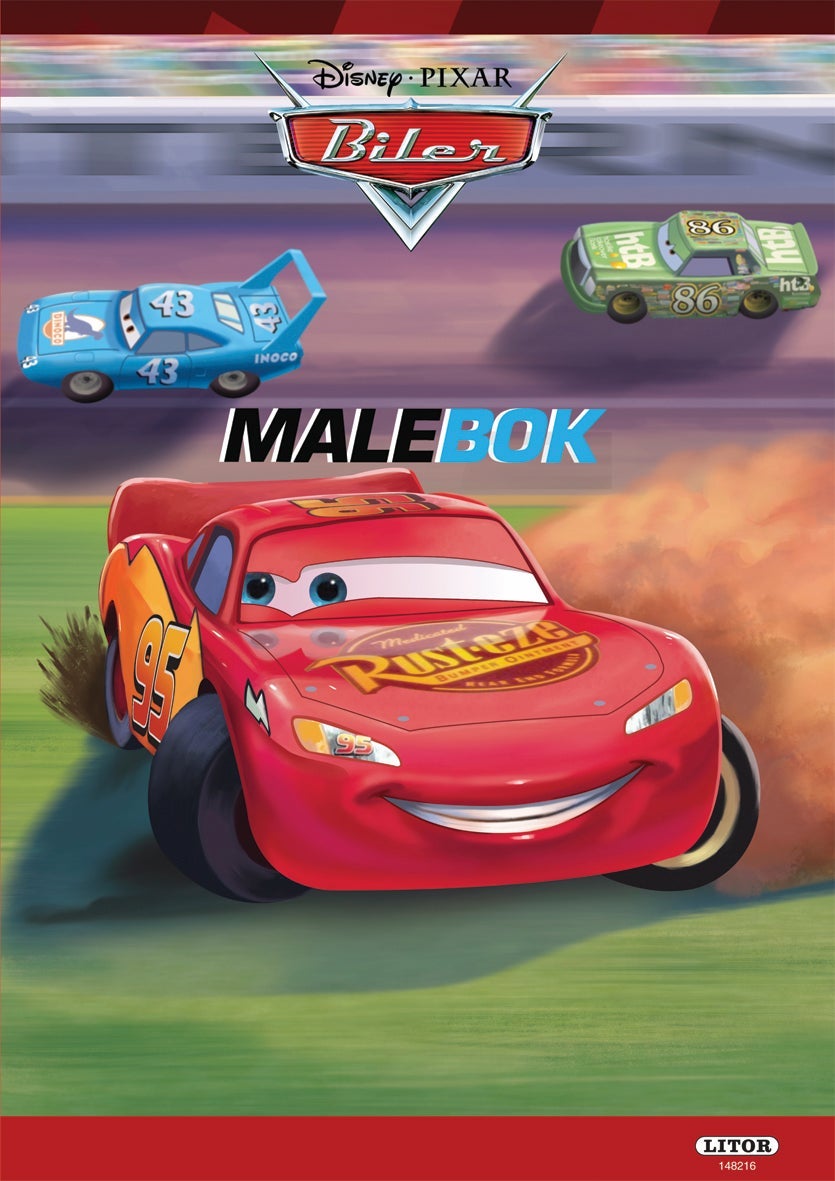 Malebok, WD Biler, med klistremerker