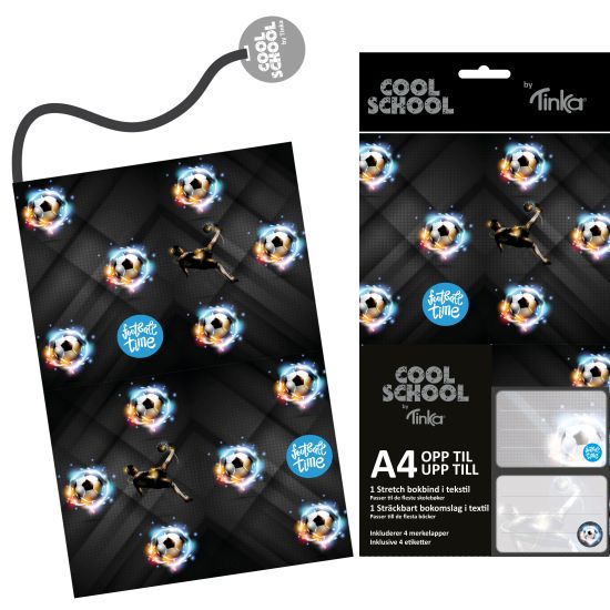 Tekstilbokbind m/4 merkelapper Fotball
