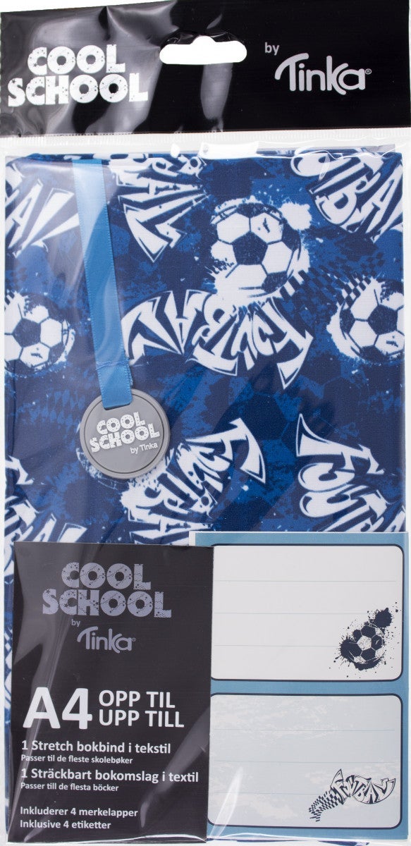 Tekstilbokbind m/4 merkelapper Fotball