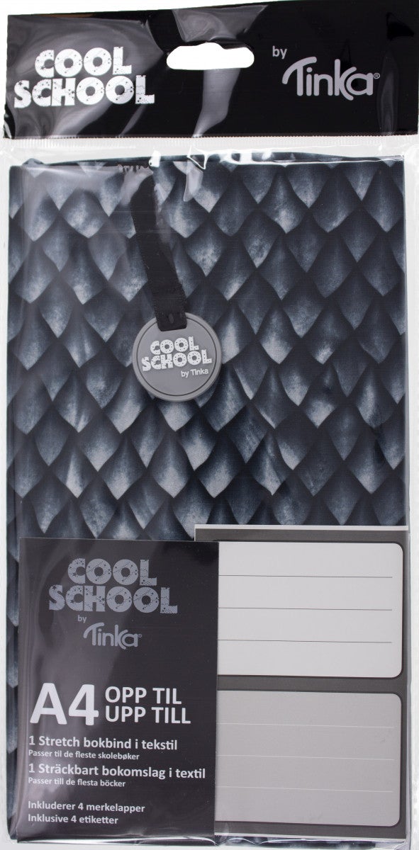 Tekstilbokbind m/4 merkelapper Dragonskin