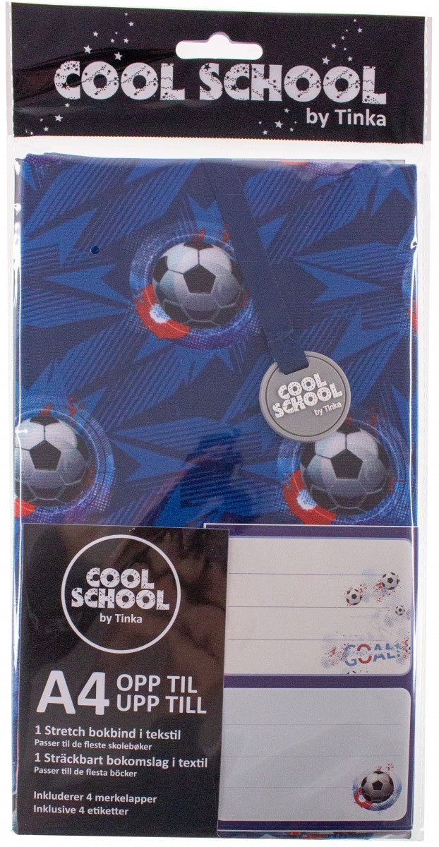 Tekstilbokbind m/4 merkelapper Fotball