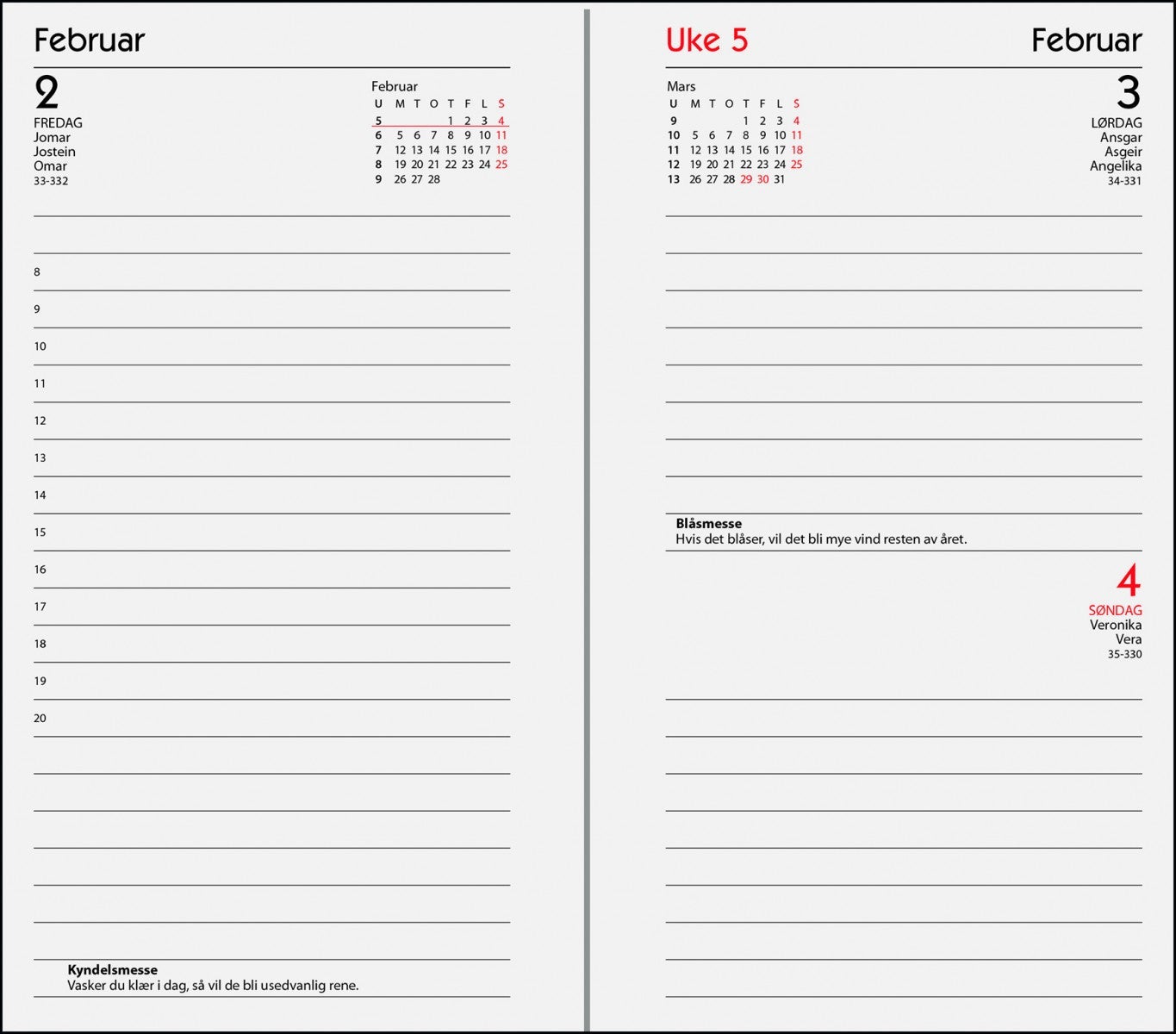 Lommekalender 2021 7.sans Agenda Deco Dag A6 refil - Spiralisert