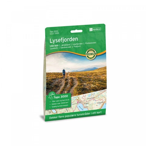 Lysefjorden 1:50 000 - Topo 3000