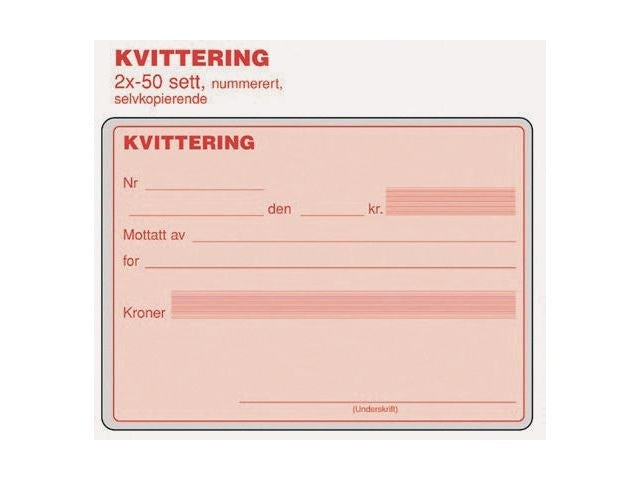 Kvittering A6 Emo selvkopi 2x50set num