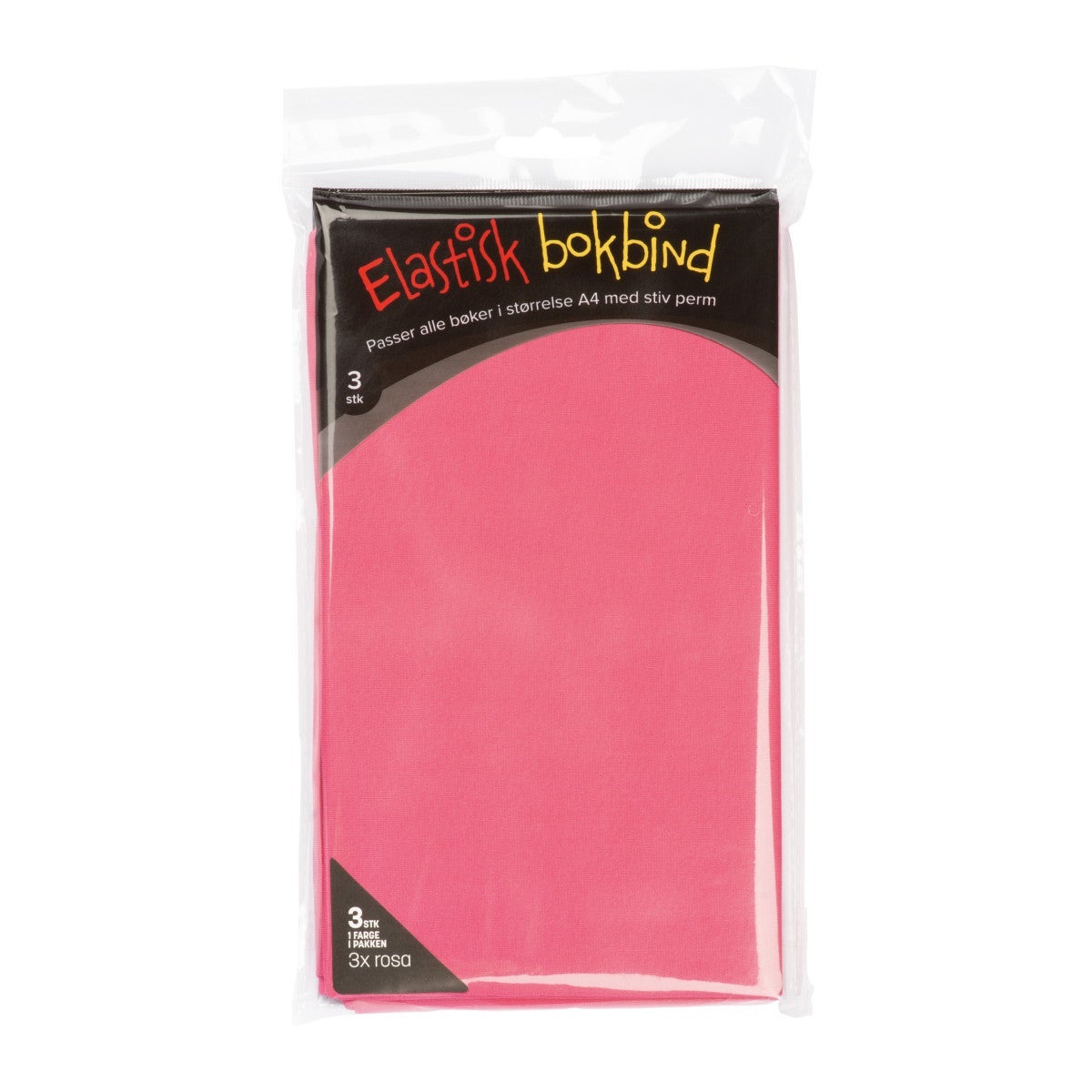 Bokbind Elastisk A4 3pk Ensfarget Rosa