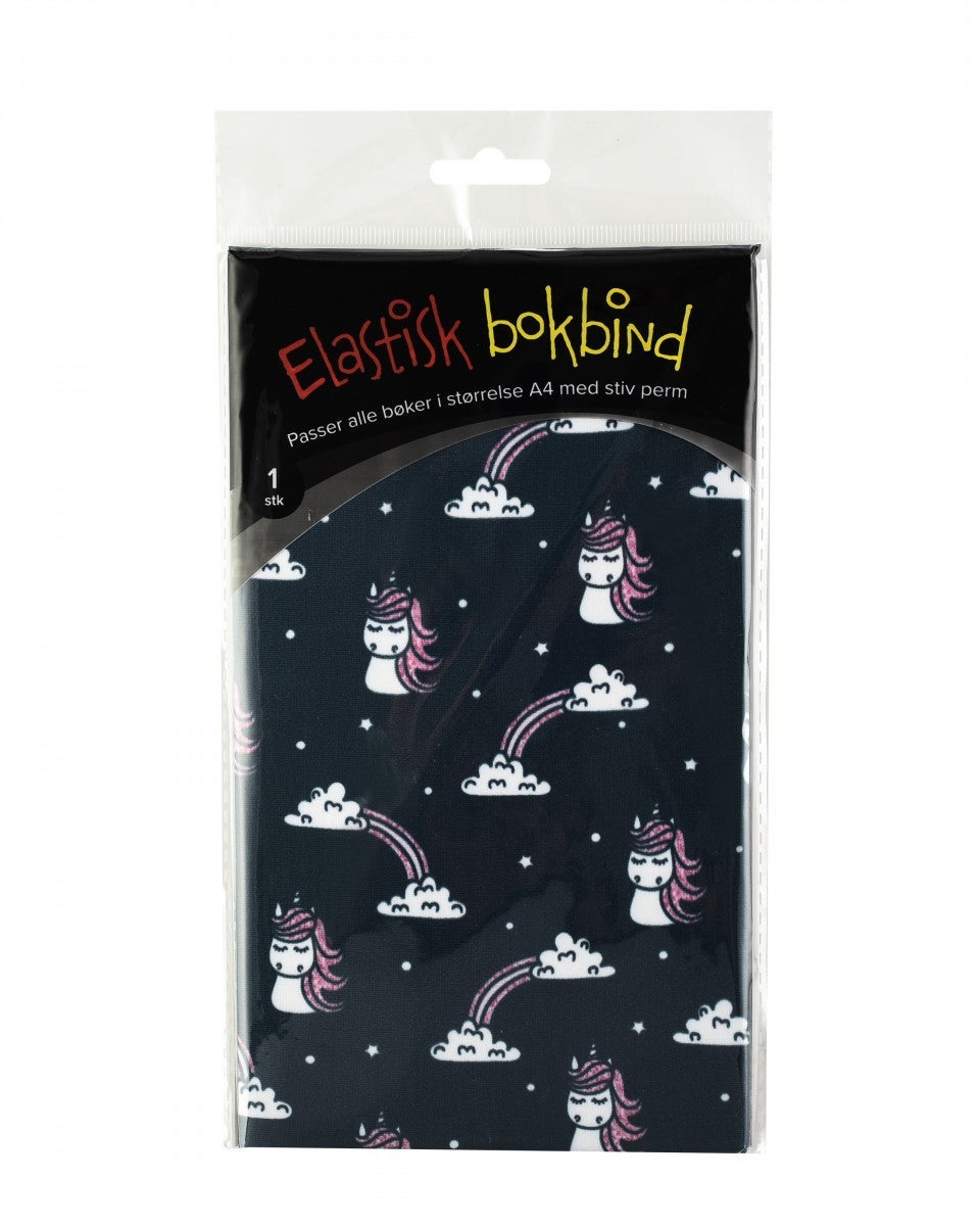 Bokbind Elastisk A4 m/bokmerke Enhjørning