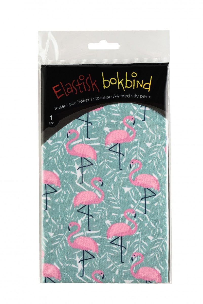Bokbind Elastisk A4 m/bokmerke Flamingo