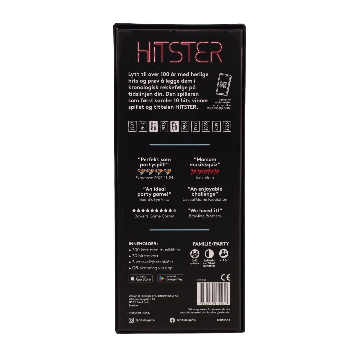 Spill Hitster Music Card Game No