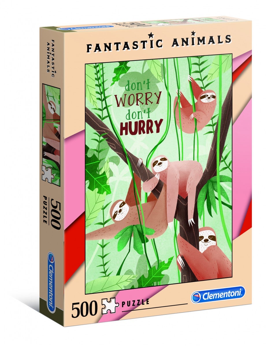 Puslespill 500 Fantastic Animals sloth Clementoni