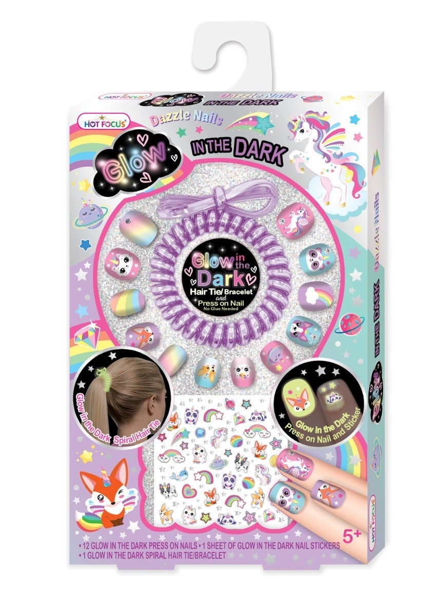 Hot Focus dazzle nails glow in the dark