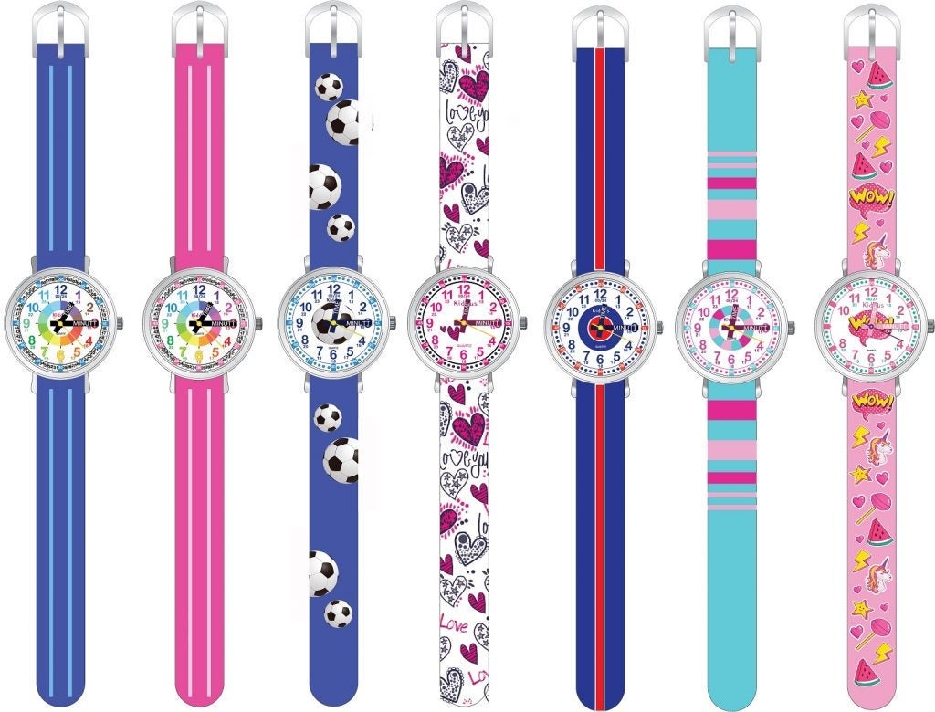 Kiddus Barneklokke  Ass  m/time og minuttviser