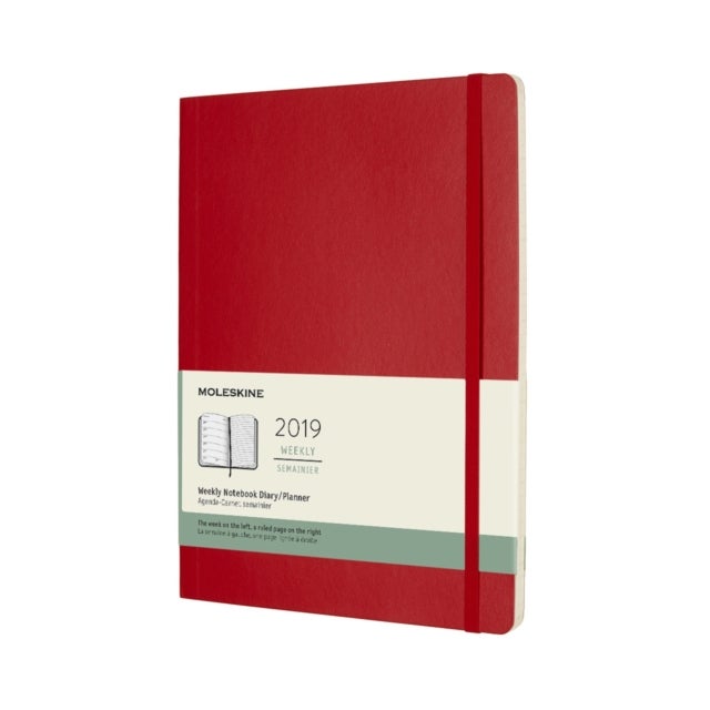Moleskine 12M(2019) Uke  Xl S.Rød Soft