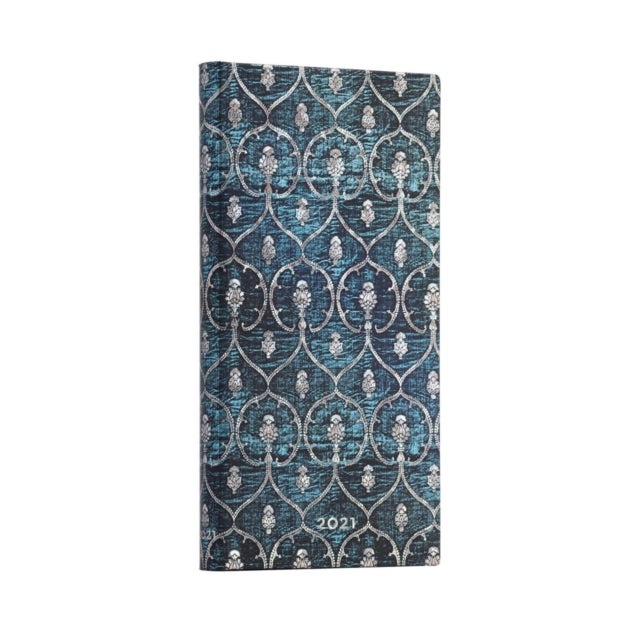 PAPERBLANKS 12M 2021 SLIM BLUE VELVET