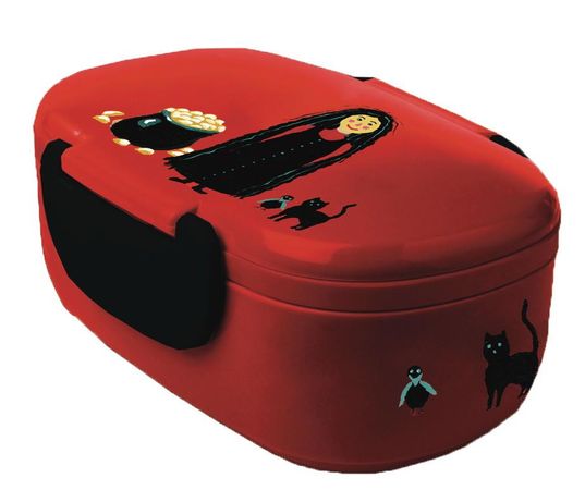Pulverheksa. Matboks med lokk. Rød