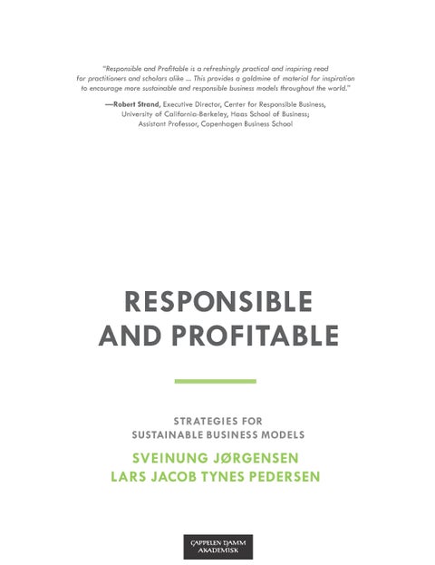 Responsible and profitable - strategies for sustainable business models