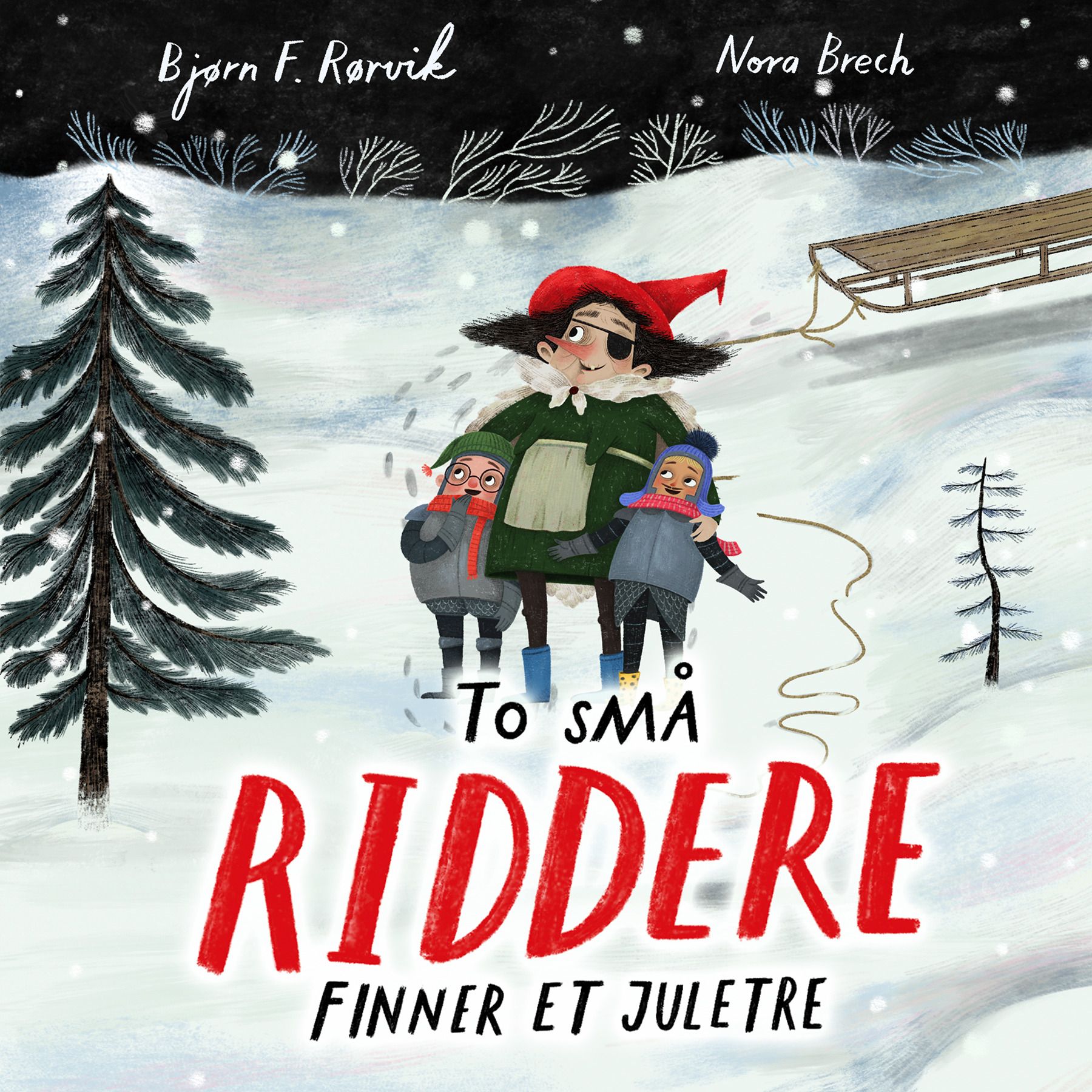 To små riddere finner et juletre