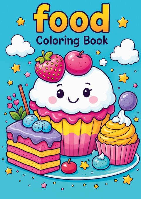 Food coloring book - simple & cute food coloring book
