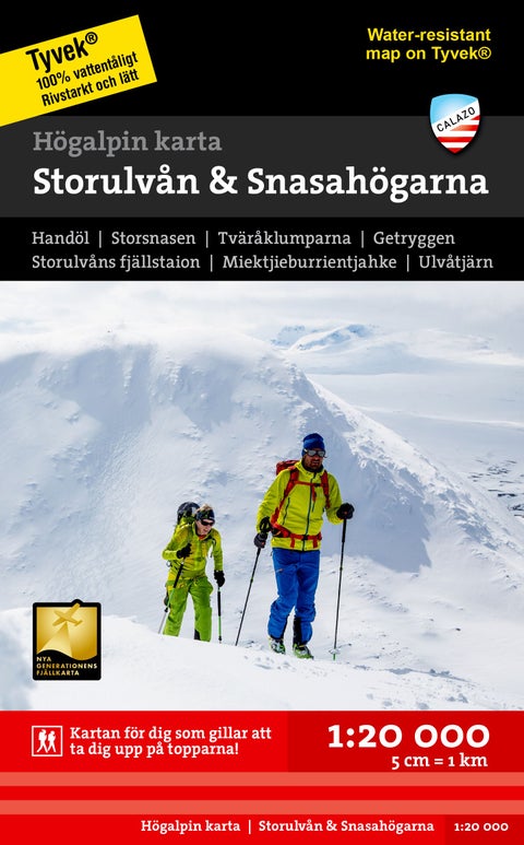 Högalpin karta: Storulvån & Snasahögarna