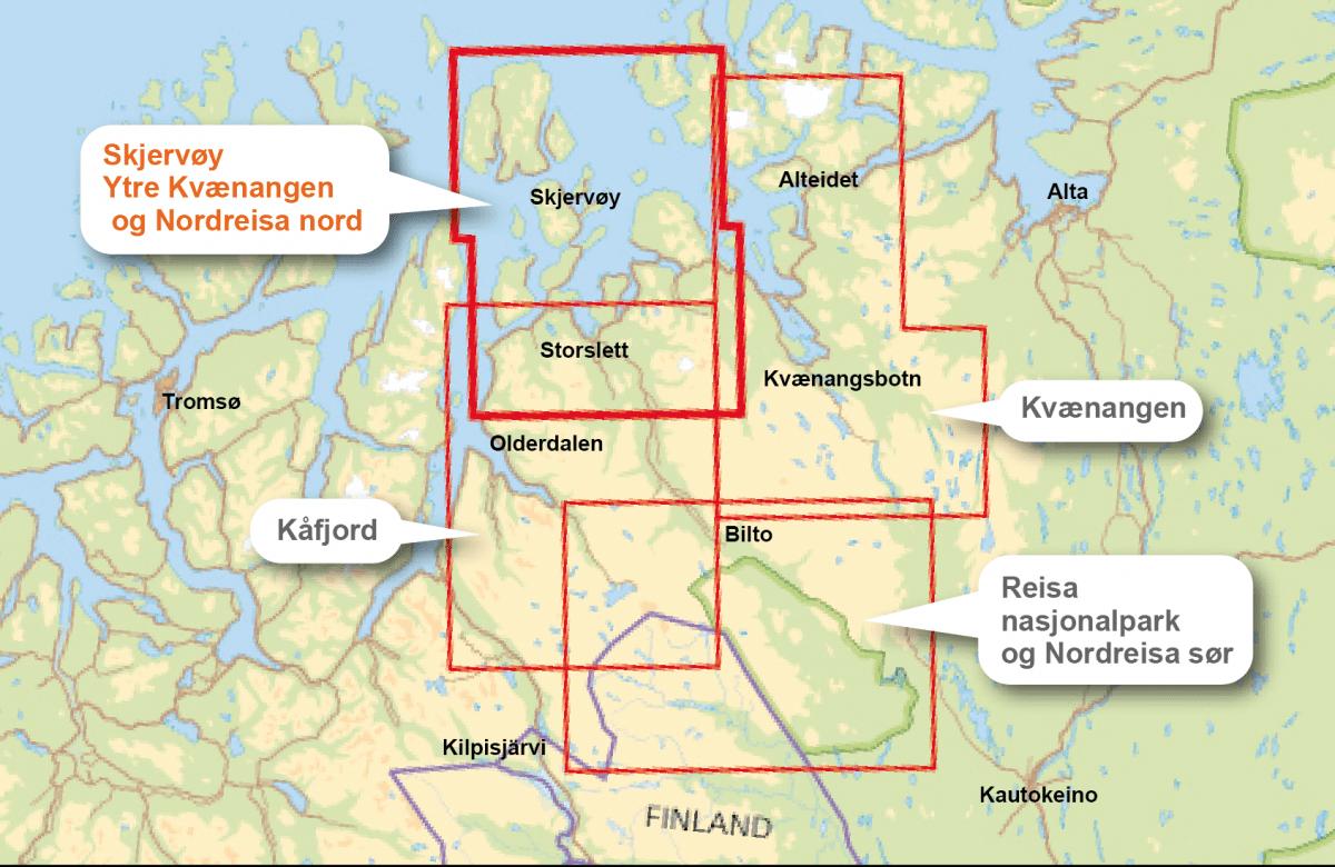 Skjervøy, Ytre Kvænangen og Nordreisa nord