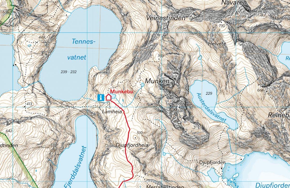 Høyfjellskart Lofoten: Moskenesøya & Flakstadøya